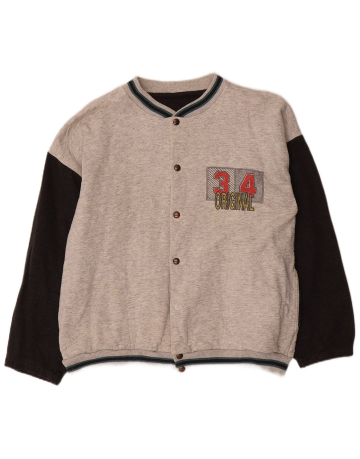 Męska kurtka VINTAGE Graphic Varsity UK 38 w kolorze średniej szarości