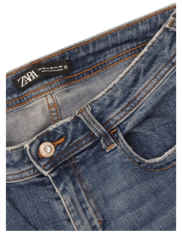 Damskie jeansy rurkowe Zara w trudnej sytuacji EU 40 Medium W30 L27 Niebieskie