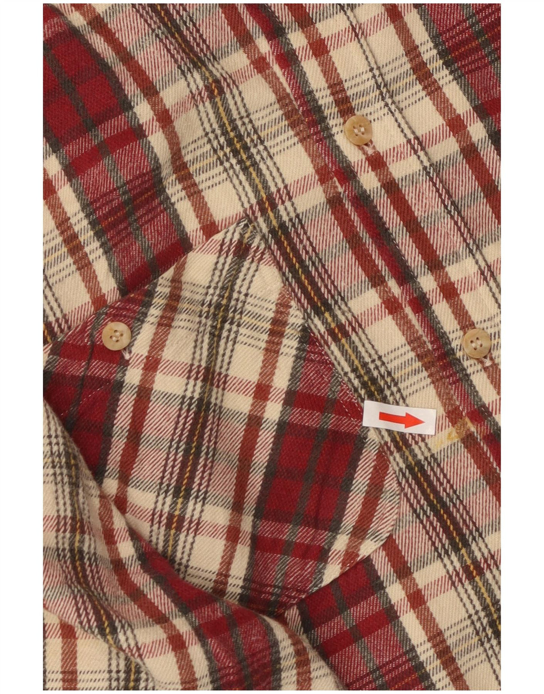 Think Różowa męska koszula flanelowa w kratkę XL, bordowa krata