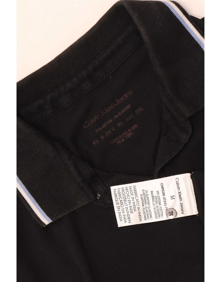 Męska koszulka polo Calvin Klein Jeans, średnia czarna, bawełniana