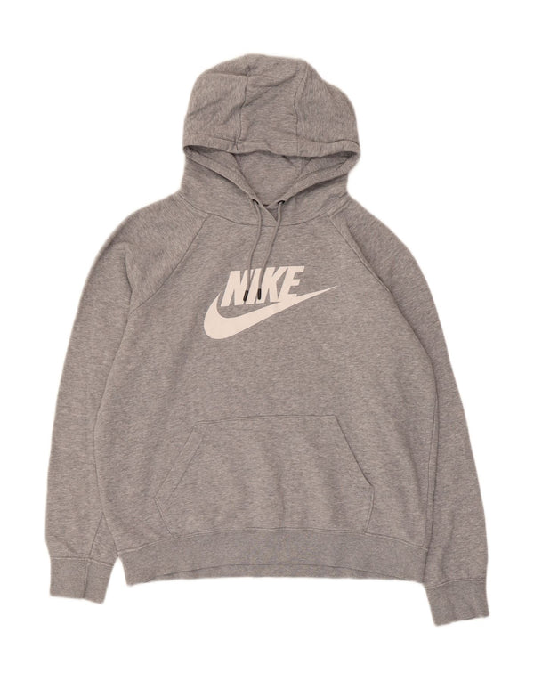Damski sweter z kapturem Nike Graphic UK 14, średnioszary, bawełniany