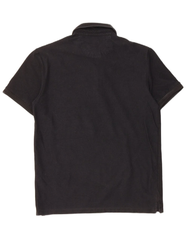 Męska koszulka polo Zara, mała, czarna, bawełniana