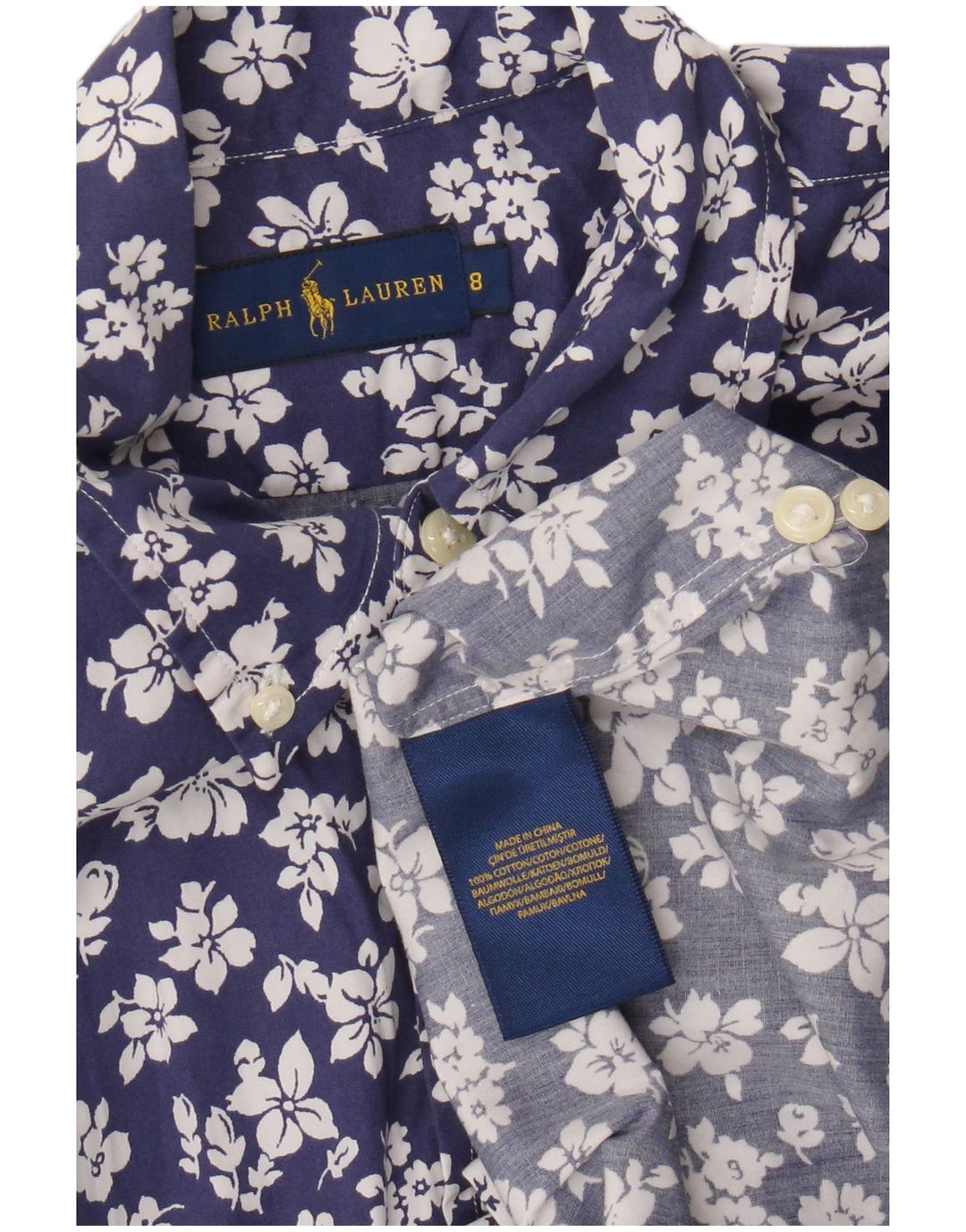 Koszula damska Ralph Lauren US 8 Średnia granatowa bawełniana w kwiaty