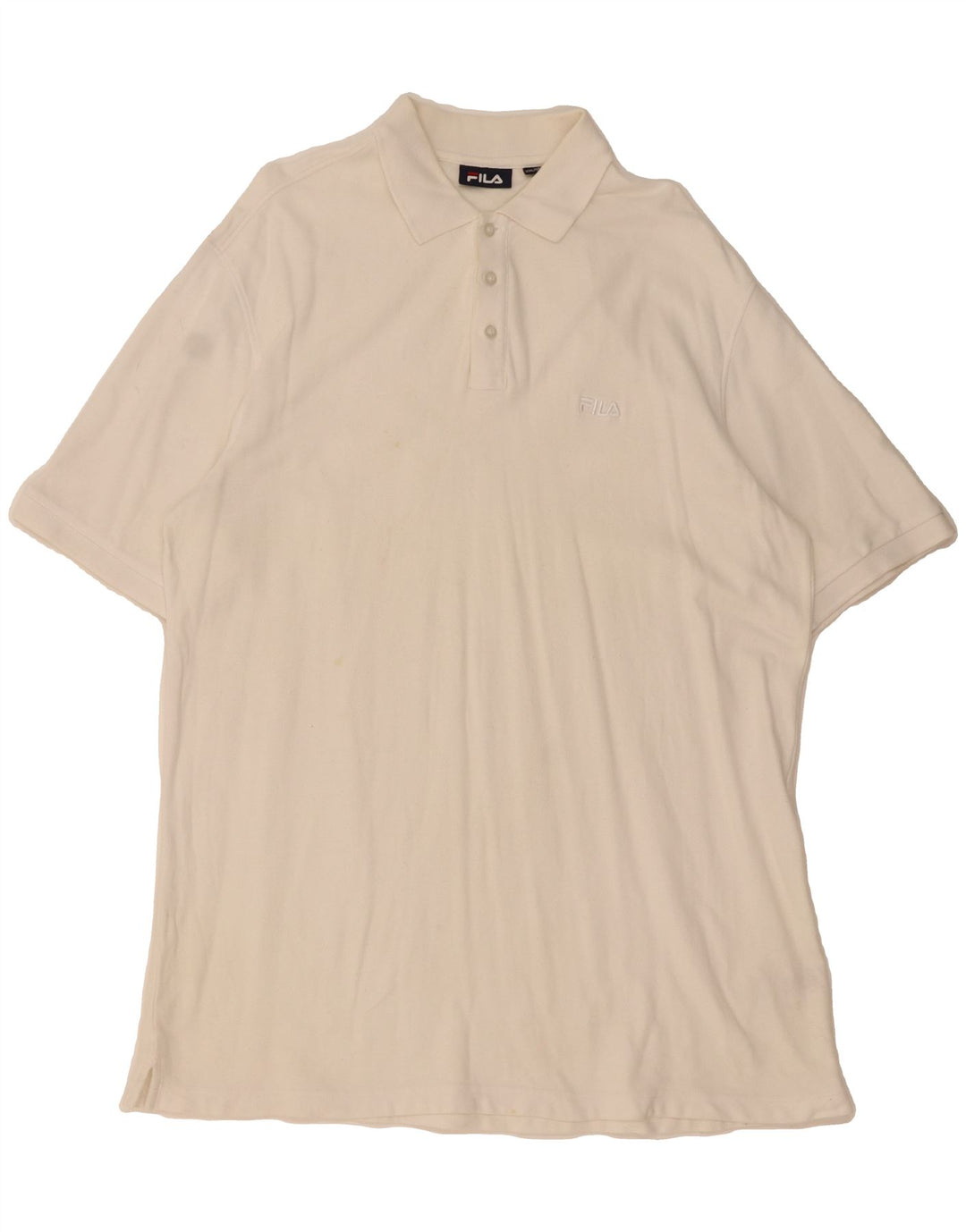 FILA Mens Polo Shirt IT 56 2XL White Cotton Vintage Fila and Second-Hand Fila from Messina Hembry 