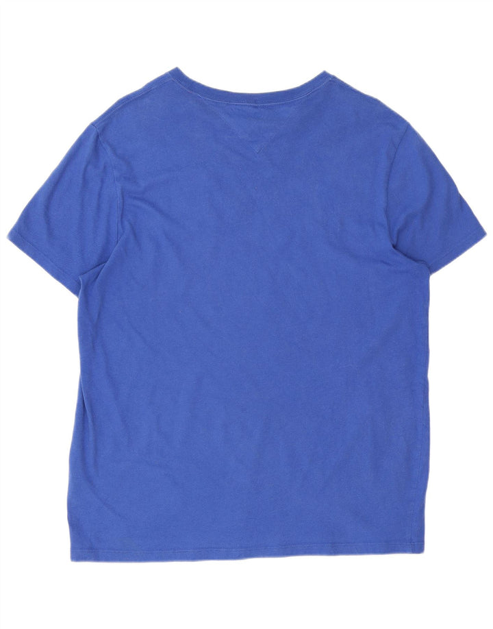 Męski T-shirt z regularną grafiką Tommy Hilfiger, mały, niebieski, bawełniany