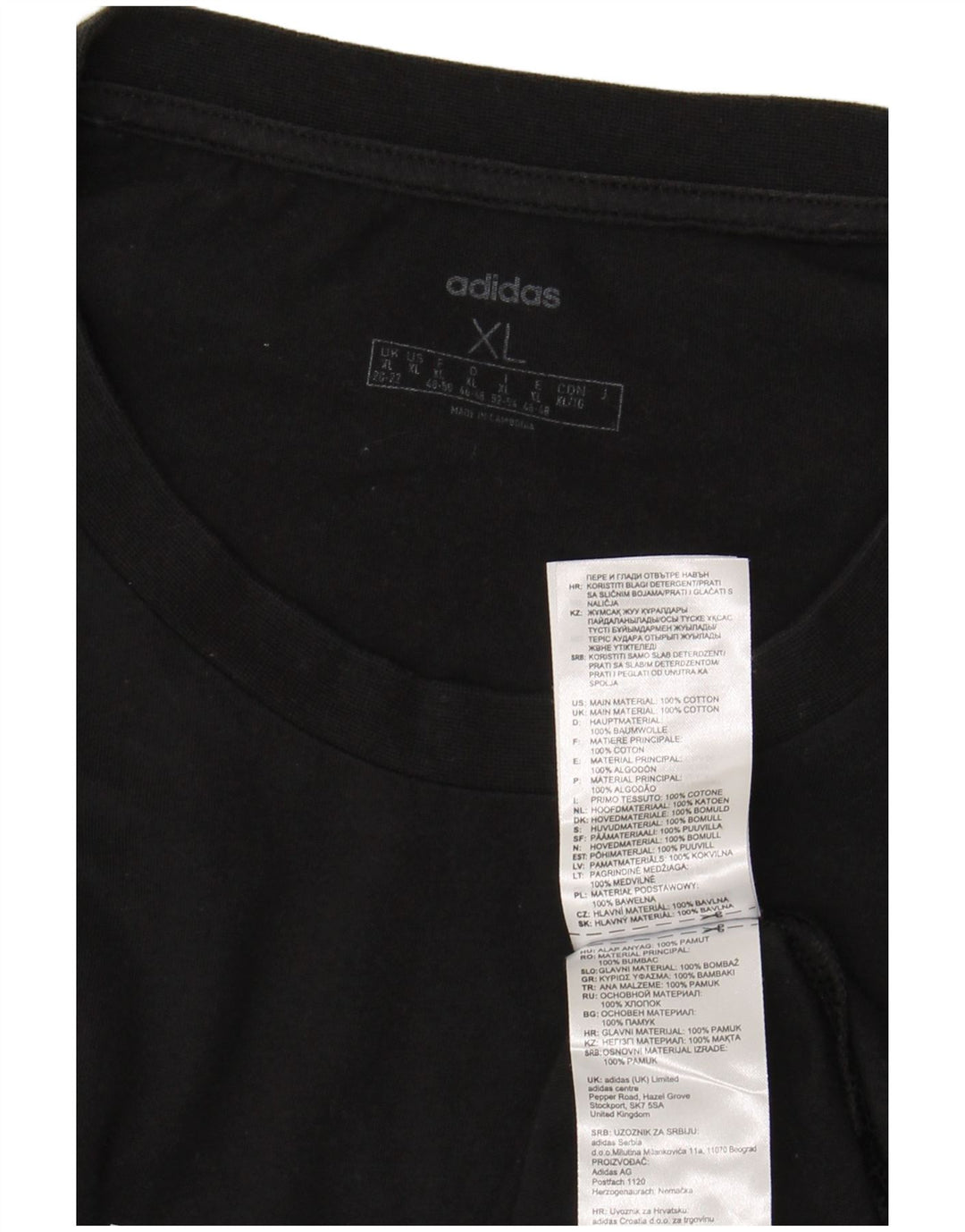 Damska koszulka z grafiką ADIDAS Top UK 20/22 XL, czarna bawełna