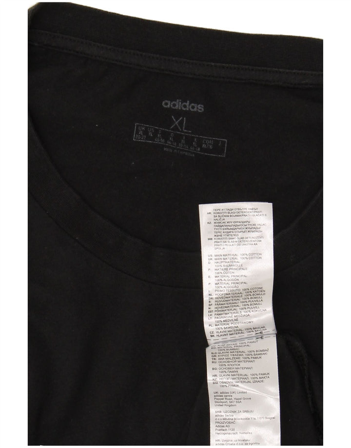 Damska koszulka z grafiką ADIDAS Top UK 20/22 XL, czarna bawełna