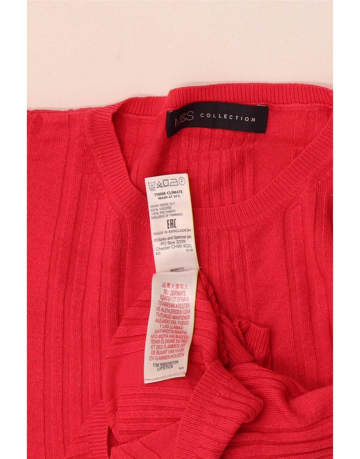 Marks & Spencer Damski sweter z okrągłym dekoltem, UK 14, średni róż