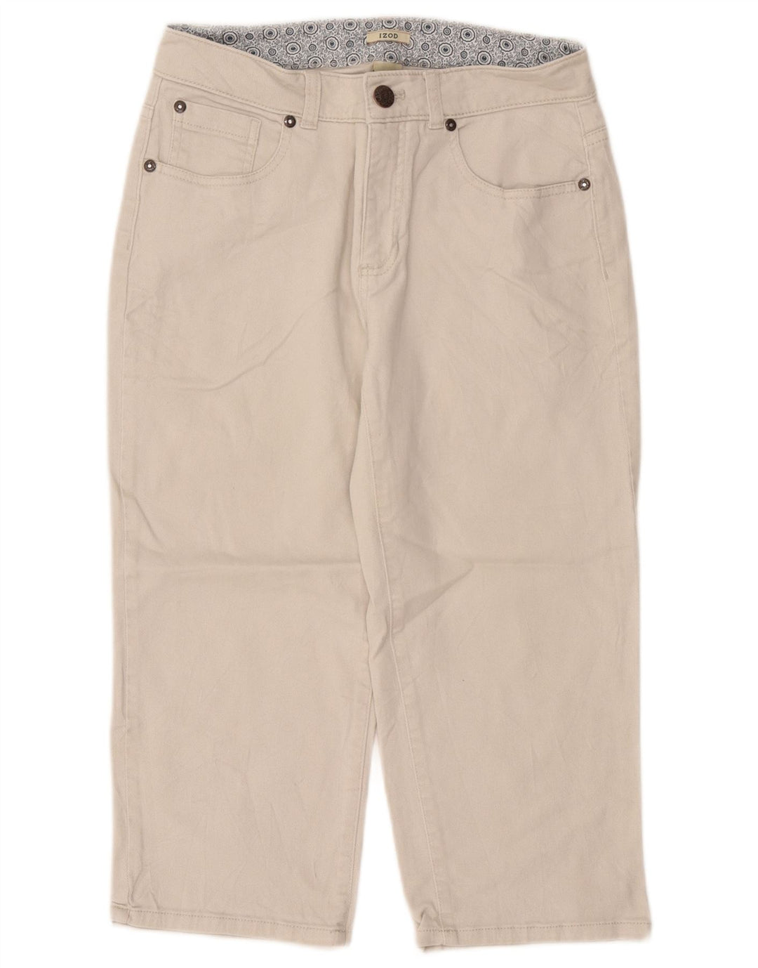 Damskie spodnie Capri Izod US 6 Medium W30 L20 Złamana biała bawełna