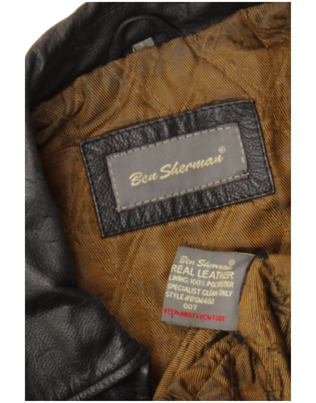 BEN SHERMAN Męska kurtka skórzana UK 40, duża czarna skóra