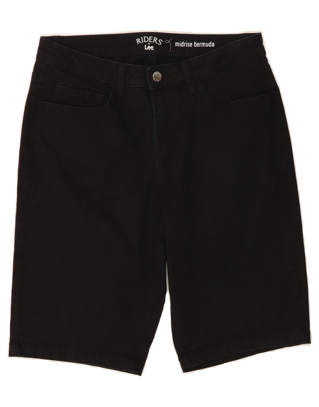 LEE Womens Riders Mid Rise Bermuda Denim Shorts US 8 Medium W30 Black Vintage Lee and Second-Hand Lee from Messina Hembry 