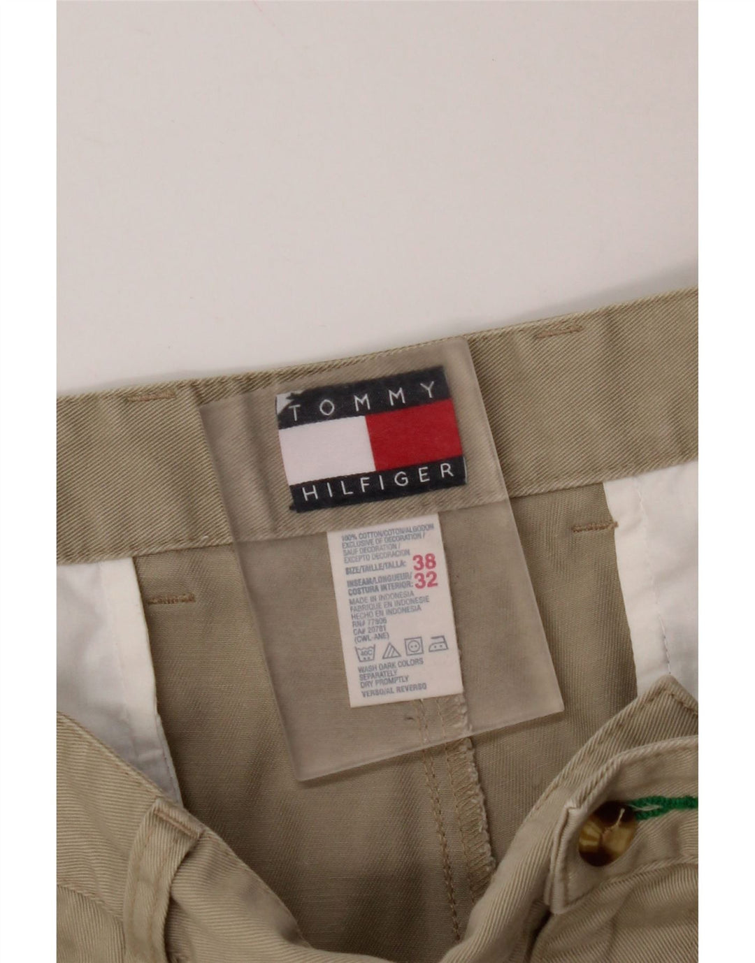 Męskie spodnie chino TOMMY HILFIGER W38 L32 beżowa bawełna