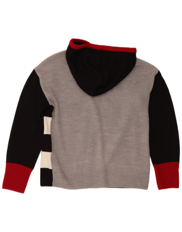 Damski sweter rozpinany z kapturem Dkny UK 14, średni czarny akryl w paski