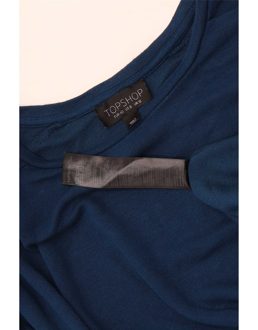 Topshop damski top oversize z długim rękawem, UK 12, średni niebieski, wiskoza