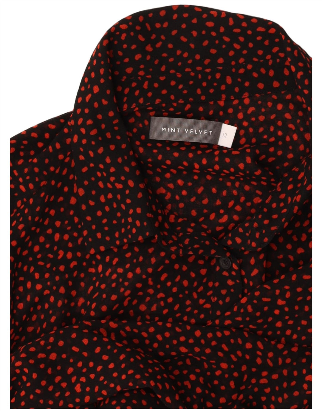 Damska sukienka koszulowa z długim rękawem MINT VELVET UK 12 Średnia czarna w cętki