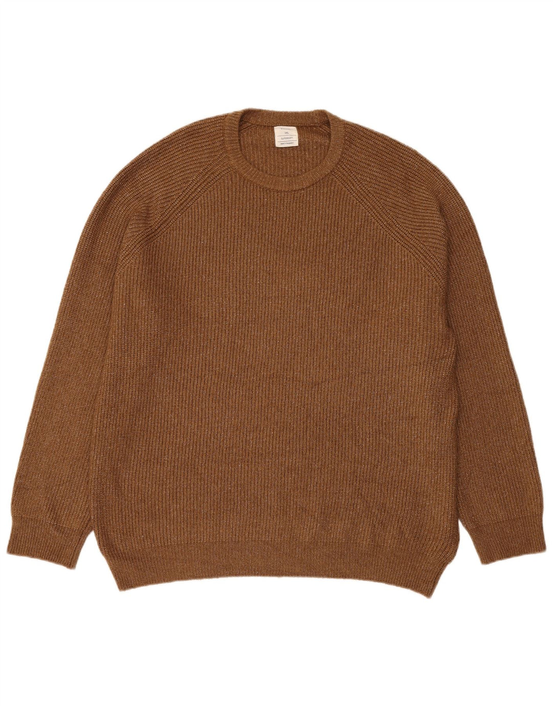 Marks & Spencer Męski sweter z okrągłym dekoltem 3XL, brązowy, nakrapiany poliamid