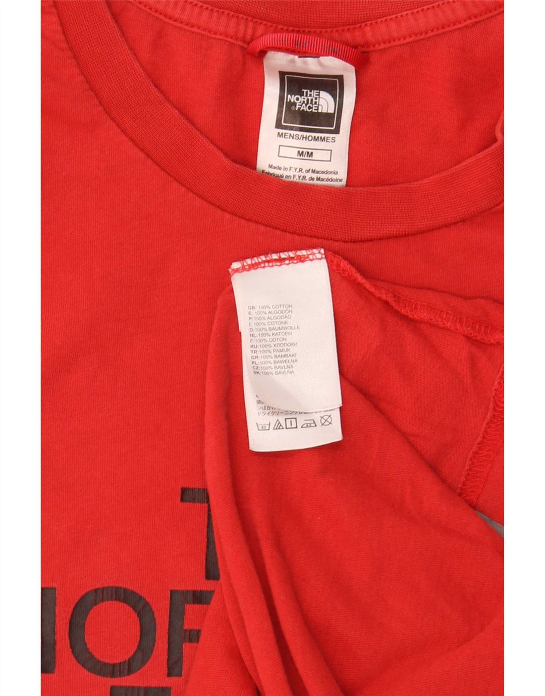 Męski T-shirt z grafiką The North Face, bawełniany, średni czerwony
