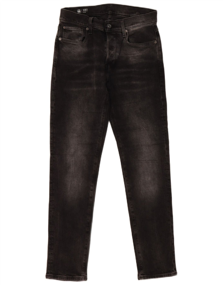 G-Star Damskie 3301 Slim Jeans W28 L32 Czarna bawełna
