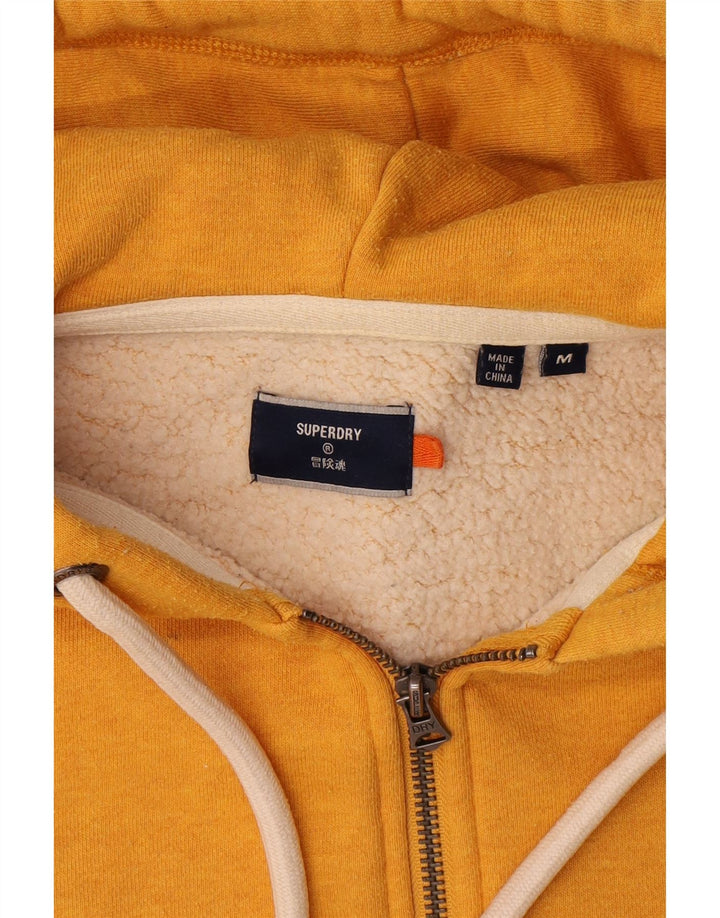 Męski sweter z kapturem i zamkiem Superdry, średniożółty, bawełniany