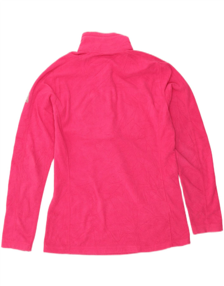 EDDIE BAUER Womens Zip Neck Fleece Jumper UK 12 Medium Pink Polyester Vintage Eddie Bauer and Second-Hand Eddie Bauer from Messina Hembry 