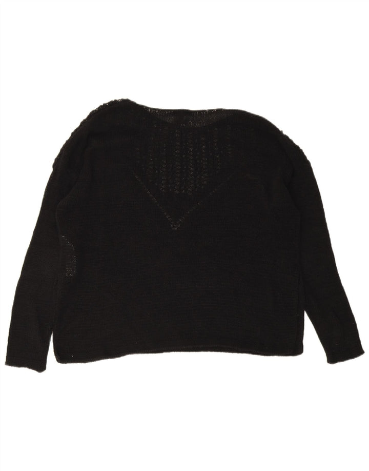 Damski sweter oversize Massimo Dutti z dekoltem w łódkę UK 14, średni czarny