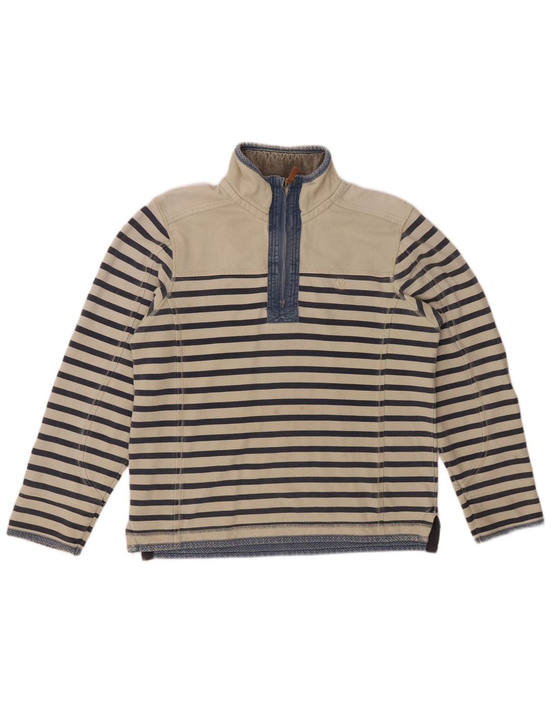 Męska bluza z zamkiem błyskawicznym FAT FACE, mała, bawełniana w białe paski