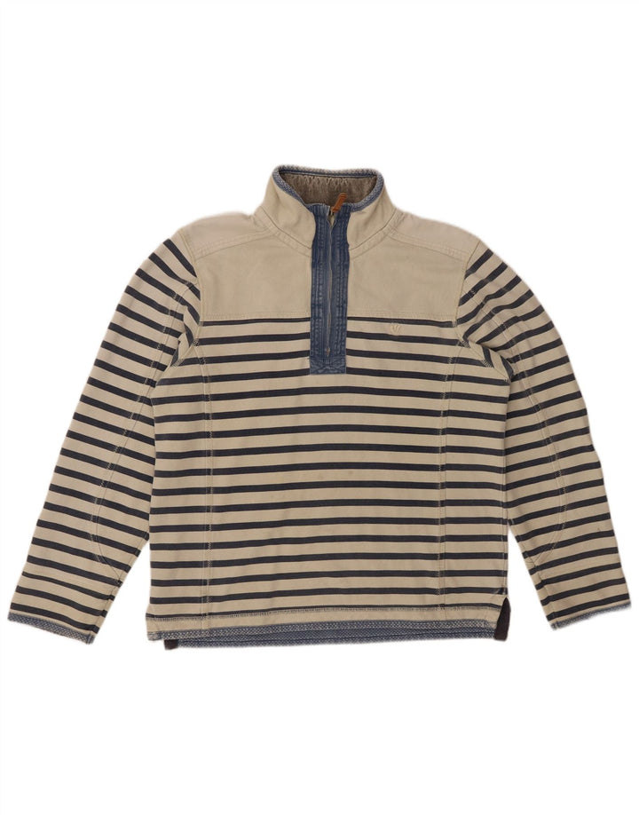 Męska bluza z zamkiem błyskawicznym FAT FACE, mała, bawełniana w białe paski