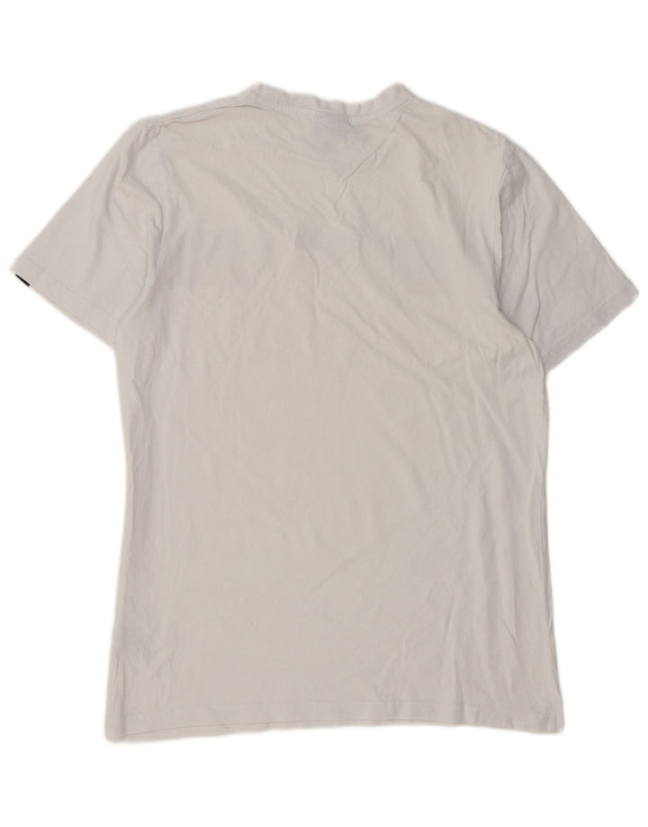 T-shirt męski ELLESSE, duży, biały, bawełniany z blokami kolorów