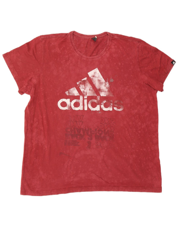 Adidas Męska koszulka graficzna Top 2XL czerwona bawełniana