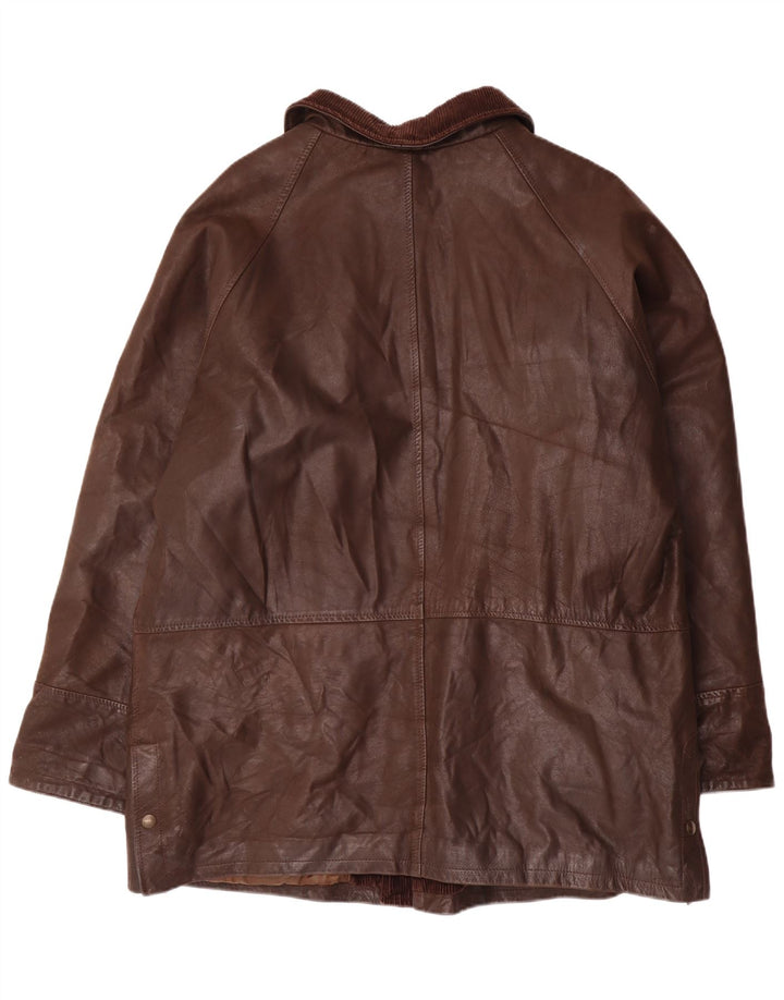 Męska kurtka skórzana Pierre Cardin IT 56 3XL brązowa