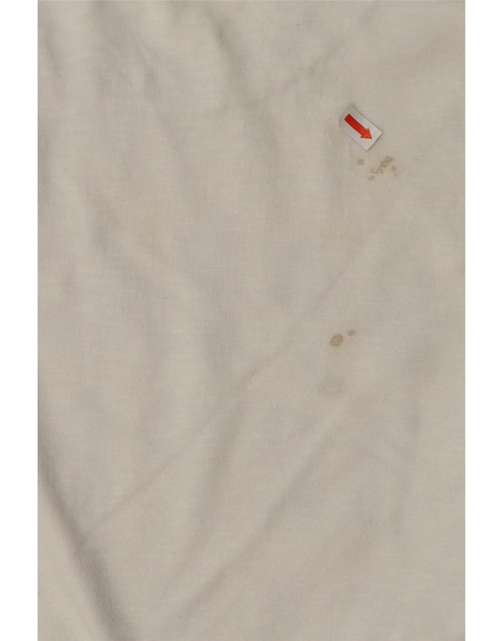 SUPERDRY Męski graficzny top z długim rękawem, duży, biały, bawełniany