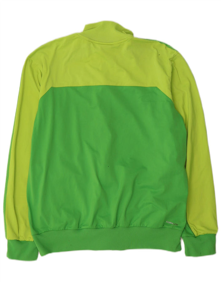 Adidas Męska kurtka dresowa Climalite Top, duża, zielona, z blokami kolorów