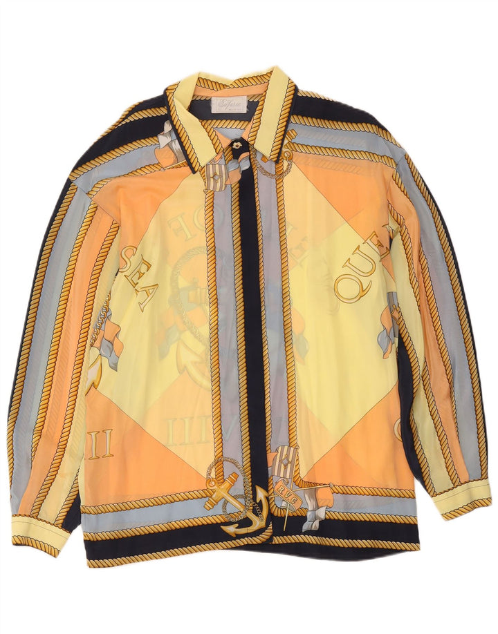Vintage damska prześwitująca koszula IT 50 XL wielokolorowa marynarska
