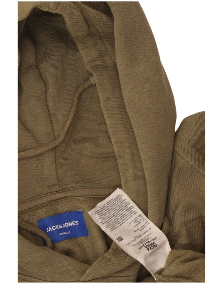 Męski sweter z kapturem JACK & JONES, średnia, bawełniana khaki