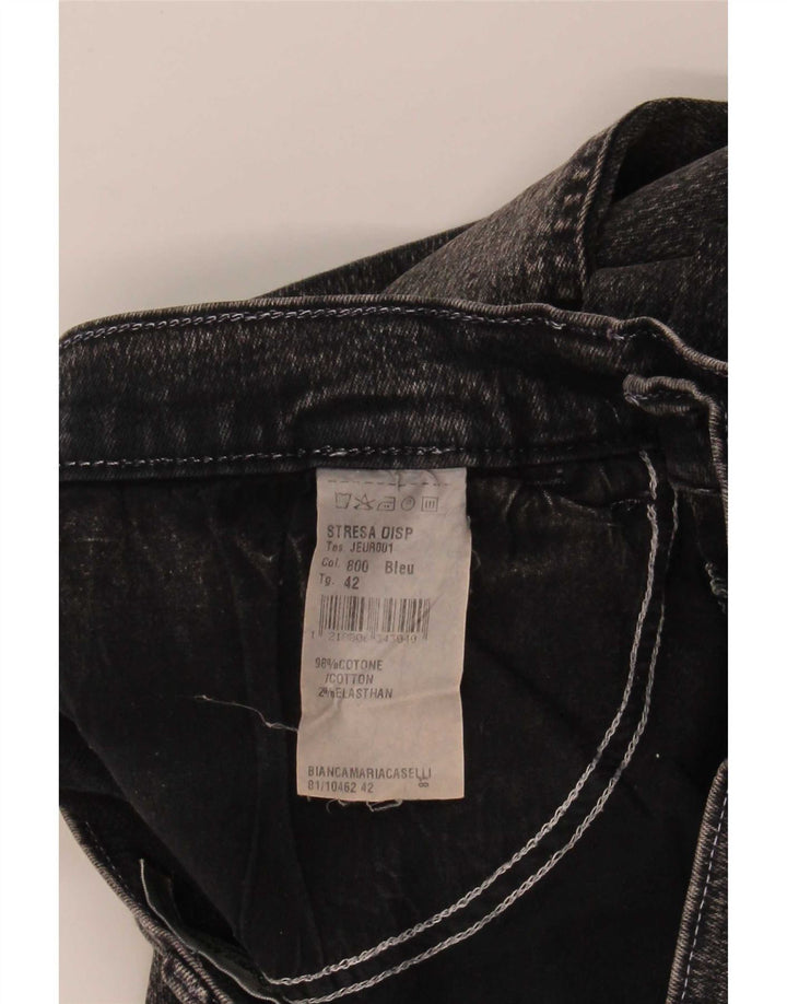 Bianca Maria Caselli Damskie jeansy Bootcut IT 42 Medium W27 L30 Czarna bawełna