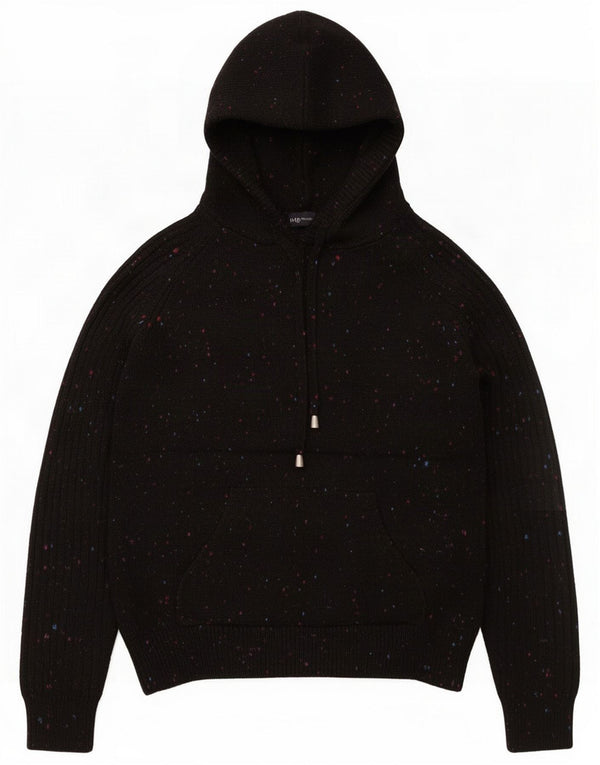 Damski sweter z kapturem Marks & Spencer UK 6 XS Czarny nakrapiany