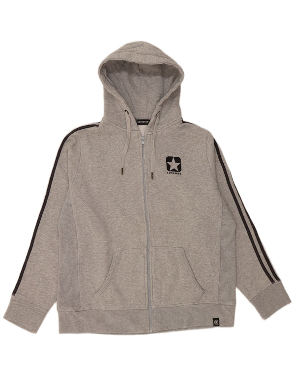 Damski sweter Converse z kapturem i zamkiem UK 18 XL, szara bawełna z plamkami