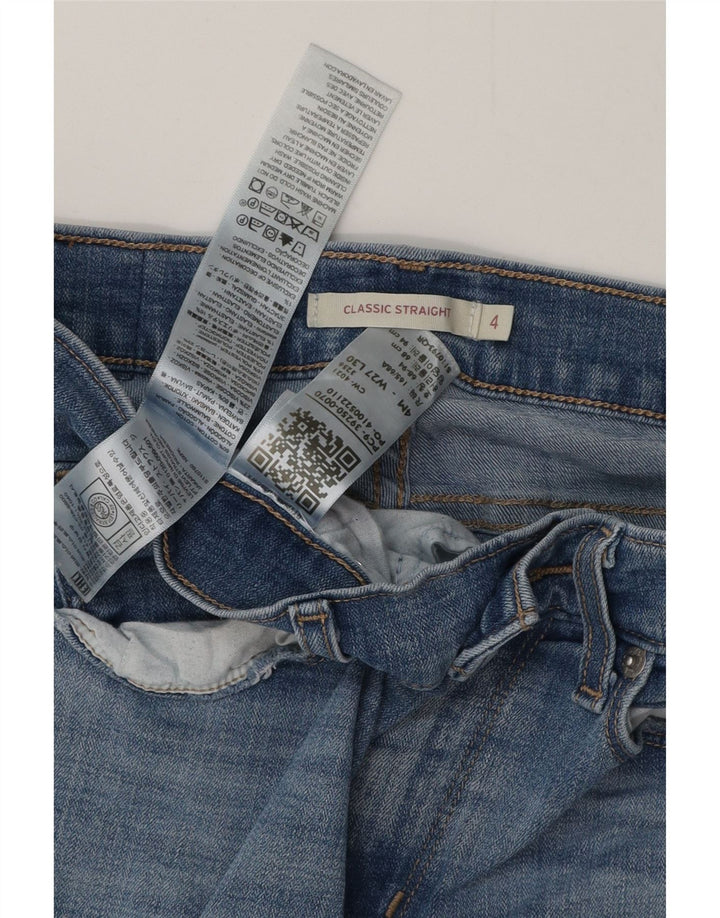 Damskie klasyczne proste dżinsy LEVI'S US 4 małe W27 L30 niebieska bawełna