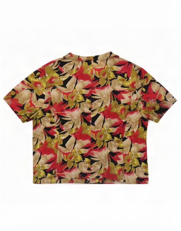 Bluzka damska z krótkim rękawem w stylu vintage, UK 18 XL, wielobarwna w kwiaty