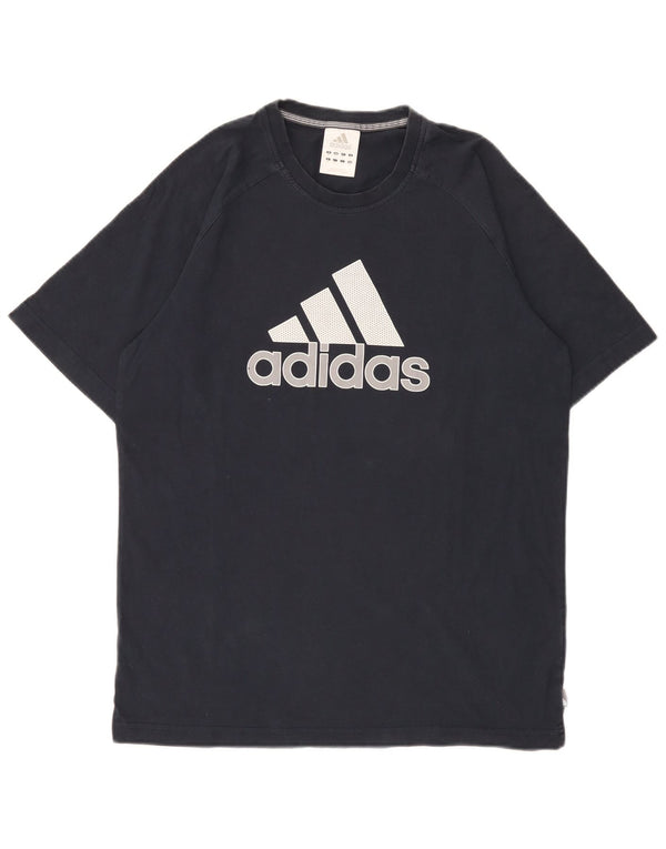 Męska koszulka graficzna Adidas Top Medium Granatowa, bawełniana