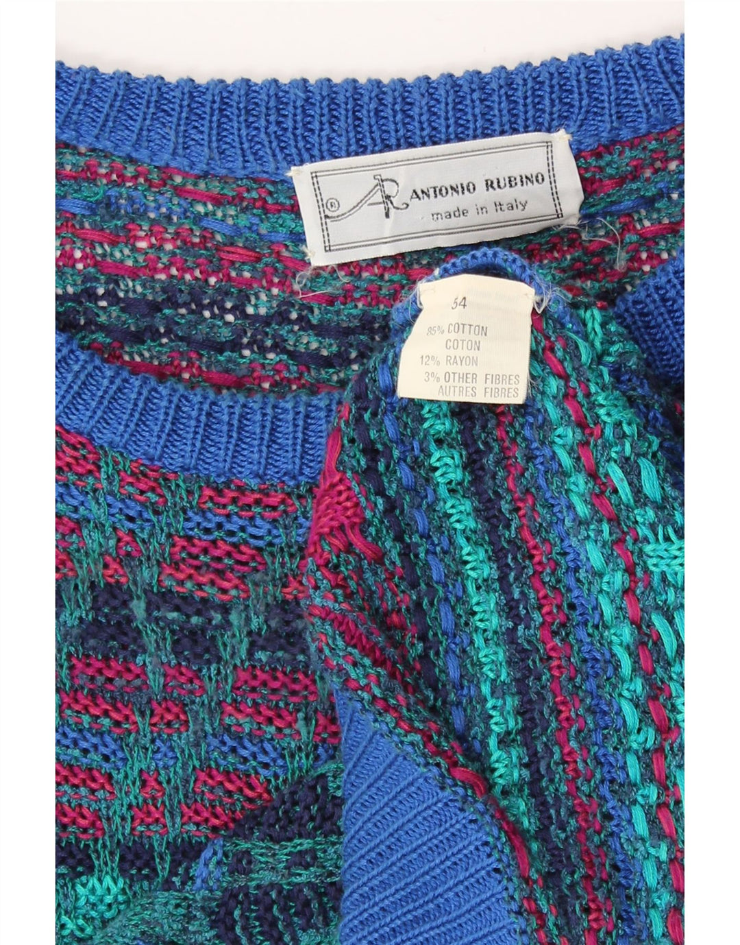 Rantonio Rubino Męski sweter z dekoltem w łódkę IT 54 XL, wielokolorowy