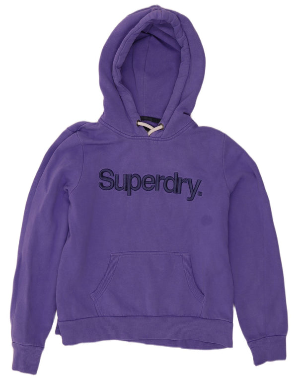 Damski sweter z kapturem Superdry Graphic UK 12, średni fiolet, bawełna