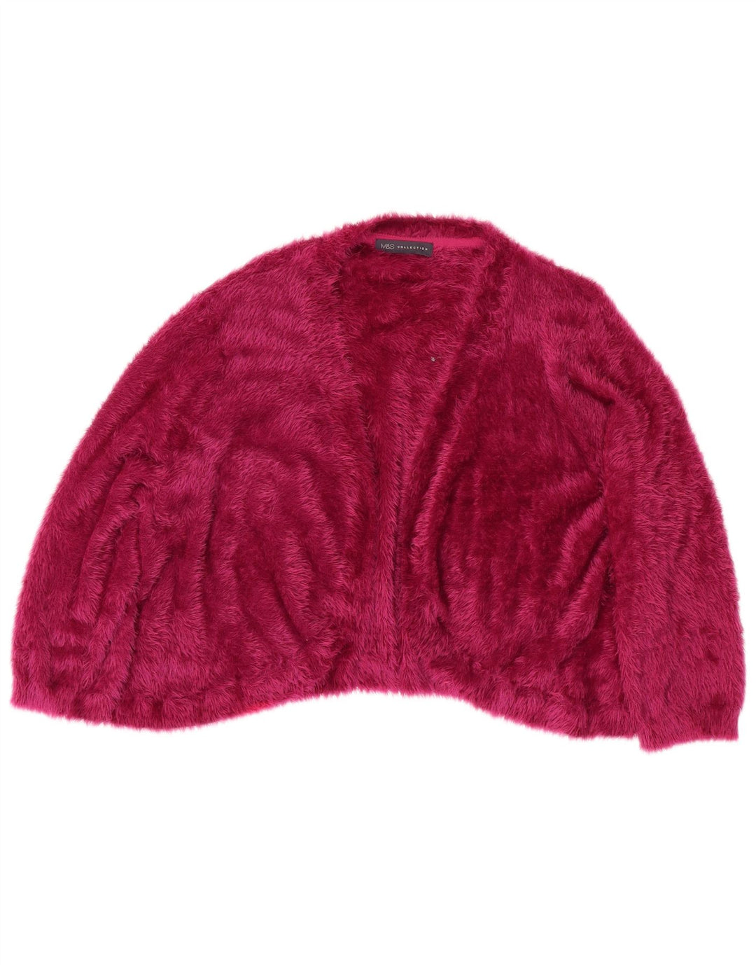 MARKS & SPENCER Damski sweter bolerko z rękawem 3/4 UK 22 3XL Bordowy