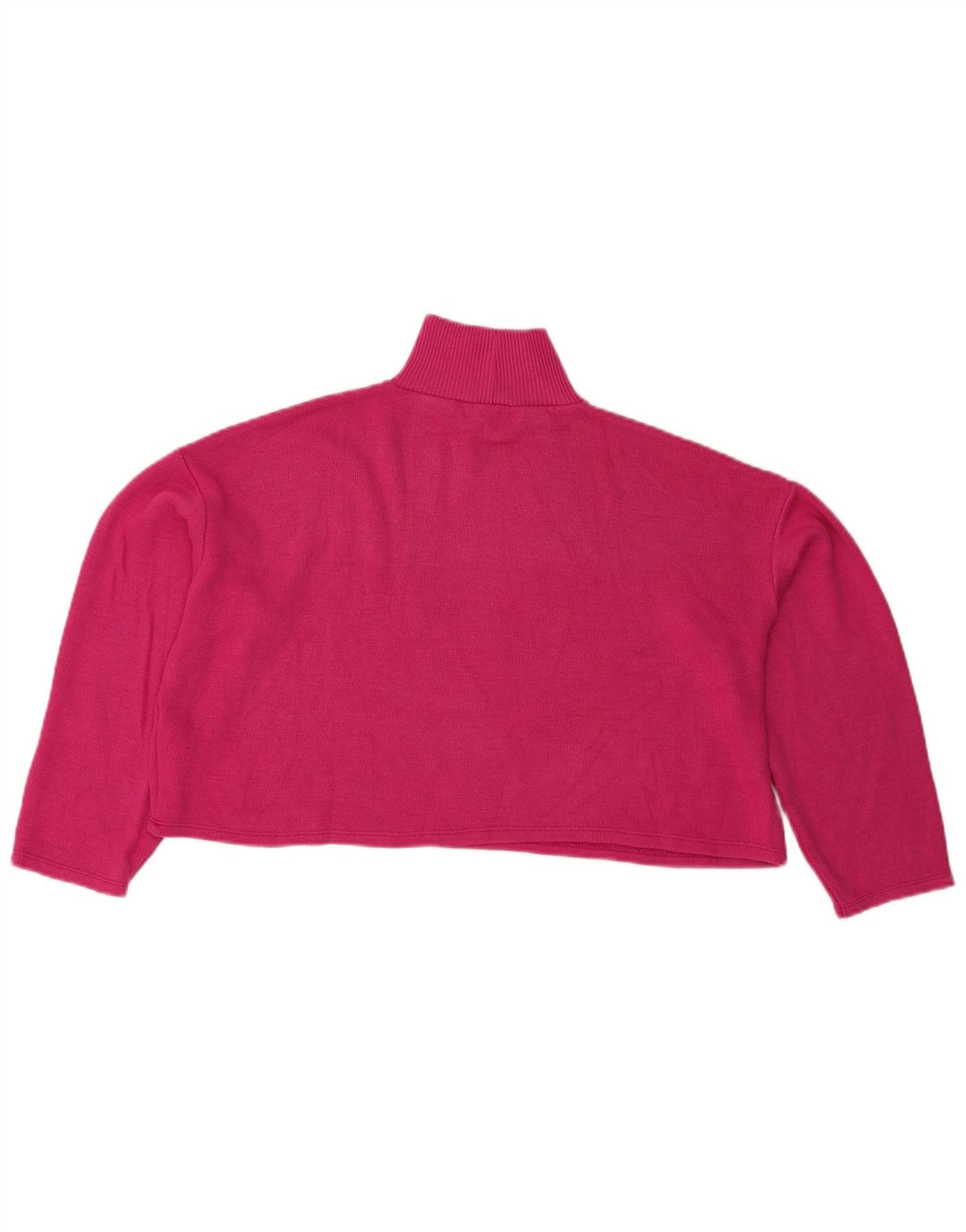 Damski krótki top oversize Zara z długim rękawem, UK 12, średni różowy poliester