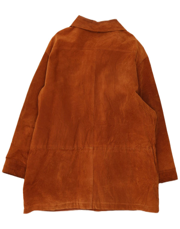 Vintage męski zamszowy płaszcz UK 44 2XL brązowy