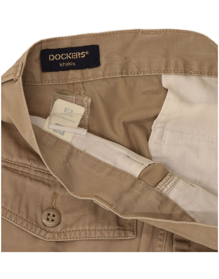 Męskie spodenki chino Dockers khaki W36 duże, beżowe, bawełniane