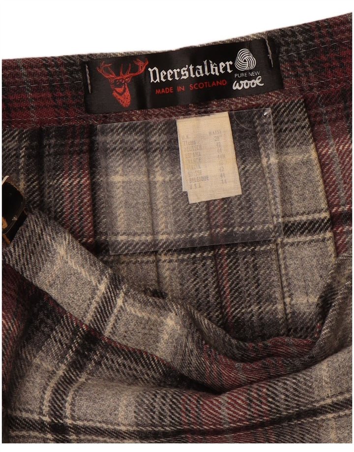 Damska plisowana spódnica kopertowa Deerstalker W28 Średnia czerwona wełna w kratę