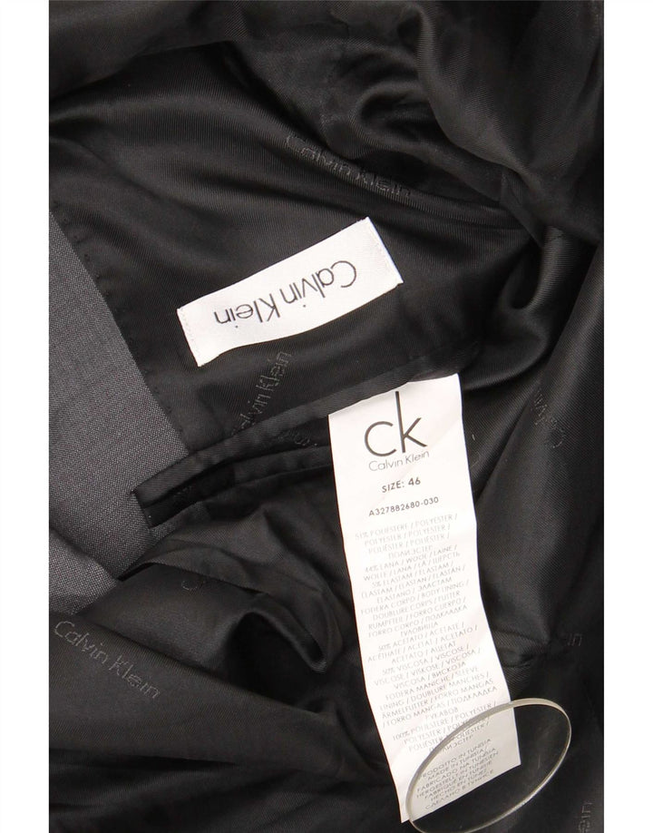 Męska marynarka zapinana na 2 guziki Calvin Klein IT 46, mały, szary poliester