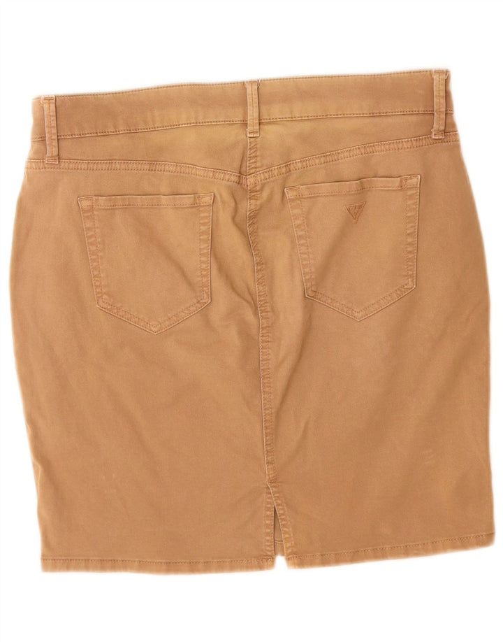 Guess Damska mini spódniczka W29 Średni beż, bawełna