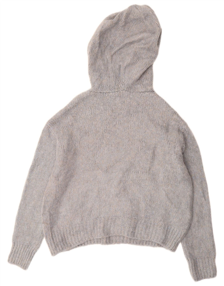 Damski sweter oversize z kapturem ZARA UK 10, mały, niebieski nakrapiany